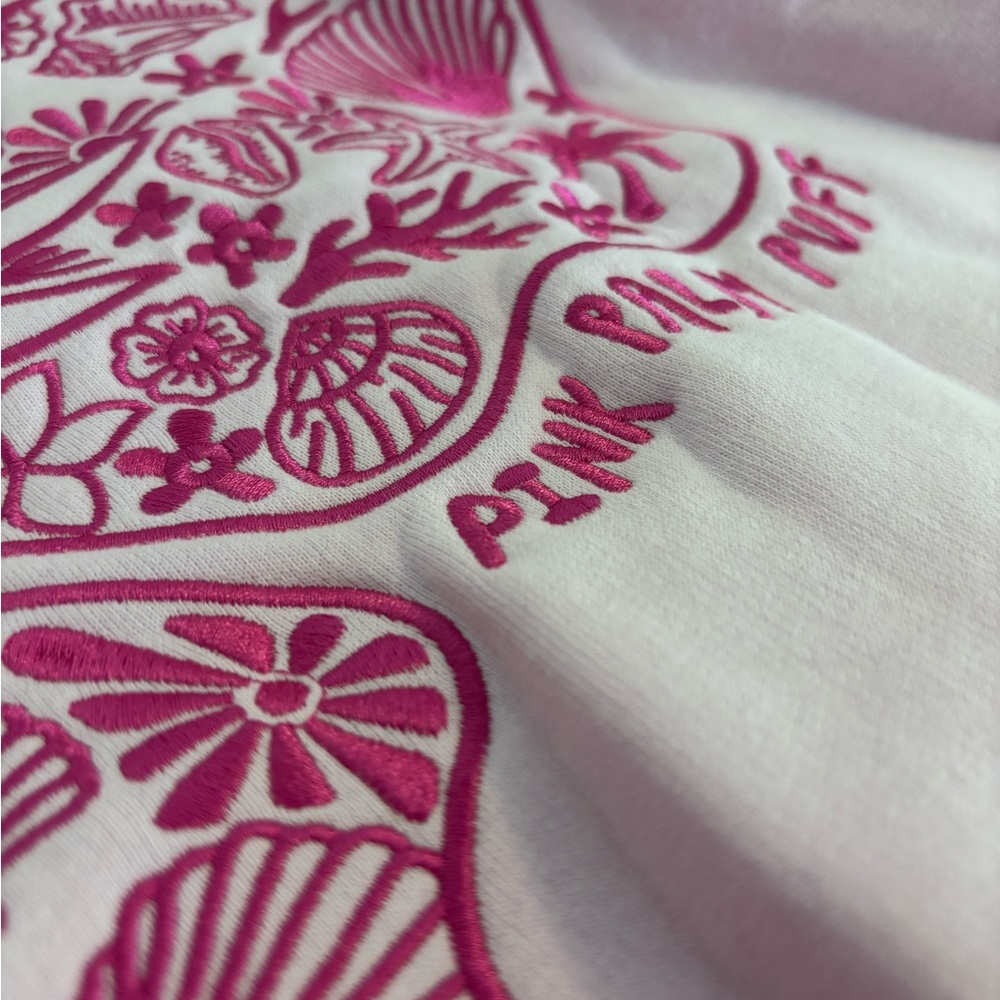 Pink palm puff "Hawaii Hibiscus" Hoodie in Blush - Picture 7 of 8